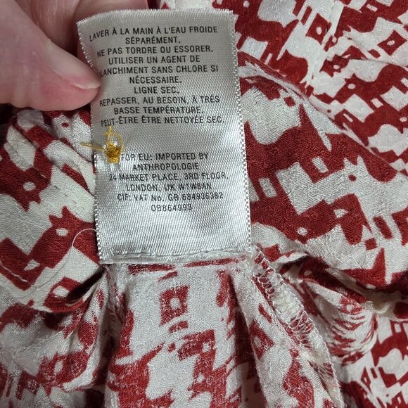 Maeve by Anthropologie Long-sleeved Avignon Dog Print Blouse Size XS - Picture 5 of 7